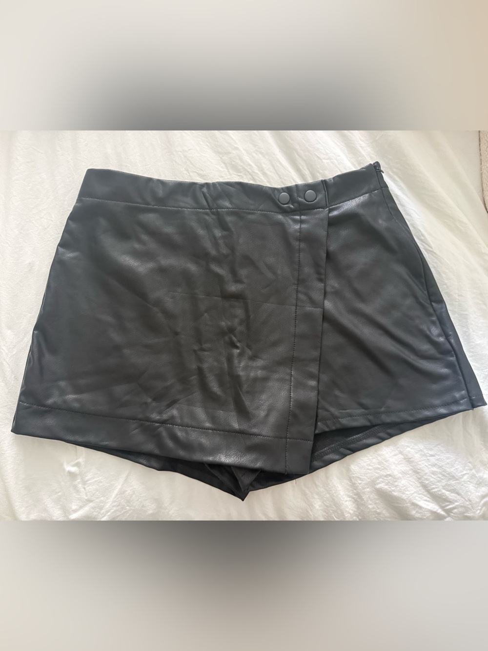 Rewash Brand Black Faux Leather Skorts